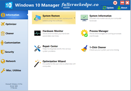 Windows 10 Manager 3.8.7 Crack + Serial Key Full Version [Latest]